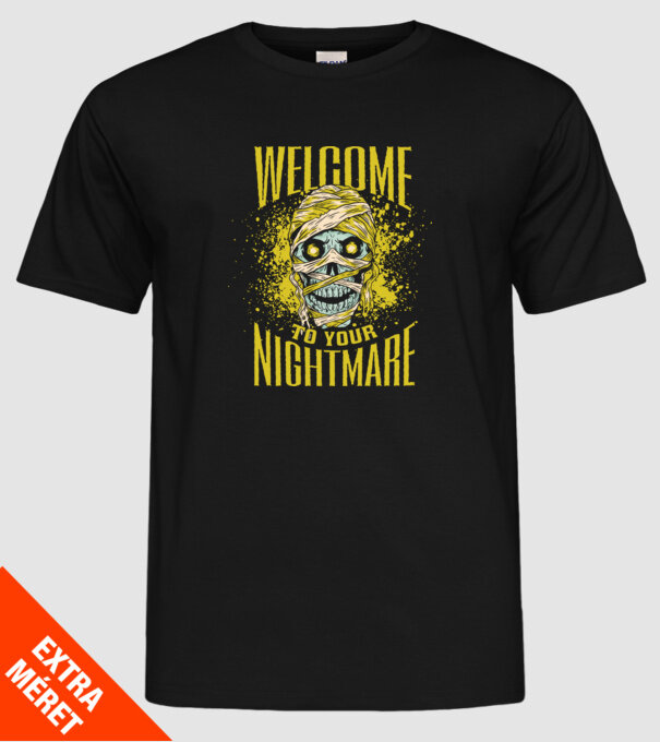 Welcome to your Nightmare Halloween minta fekete pólón