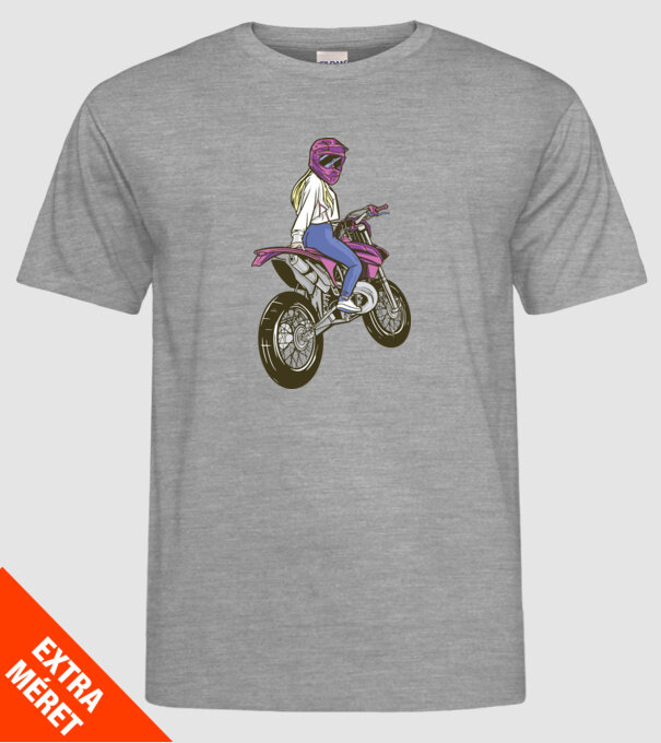 Motocross minta szürke pólón