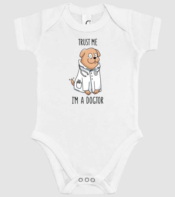 Bízz bennem Dogtor vagyok minta fehér pólón