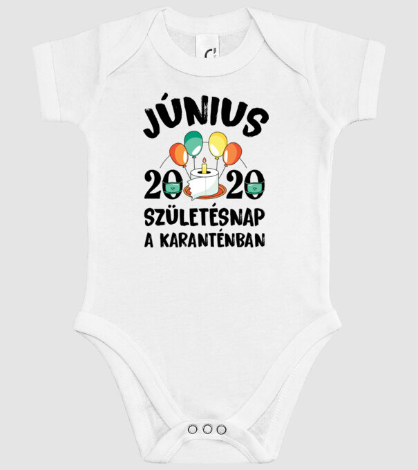 Június 2020 születésnap a karanténban minta fehér pólón