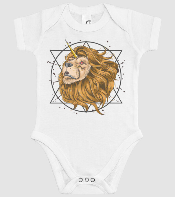 lion unicorn minta fehér pólón