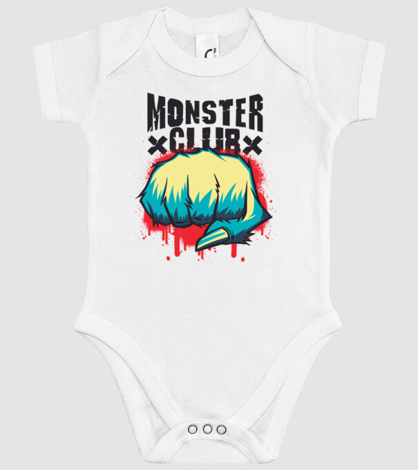 Monster Club minta fehér pólón