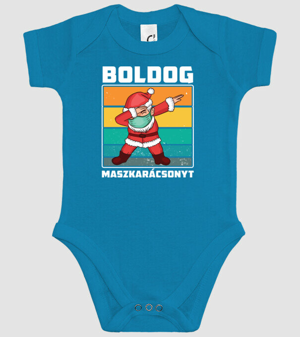 Boldog Macskarácsonyt minta türkiz pólón