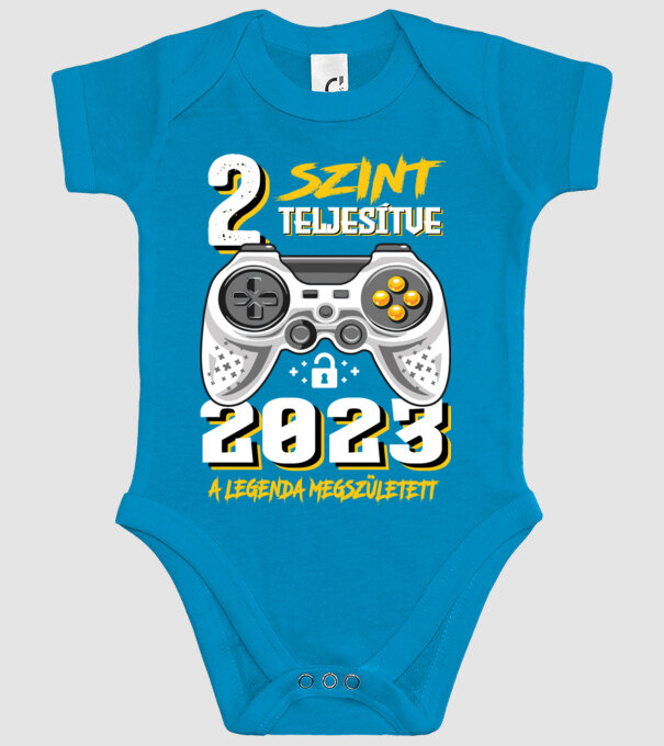 GAMER szint teljesítve 2. 2023 minta türkiz pólón