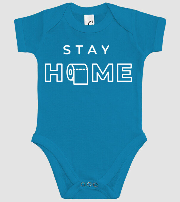 Stay home Wc papír minta türkiz pólón