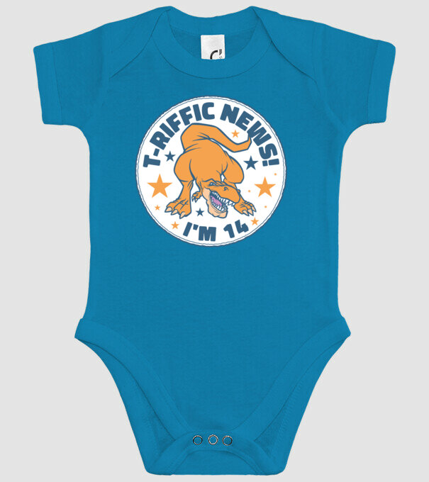 T-rex Terrific news i'm 14 minta türkiz pólón