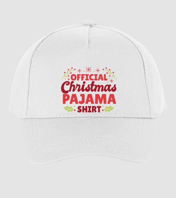 Karácsonyi Pijama minta fehér pólón