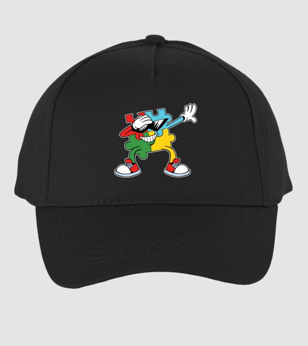 Autista DAB Puzzle minta fekete pólón