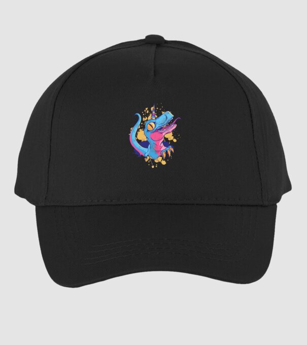 Unicornsaurus - Unikornis Dinoszaurusz minta fekete pólón