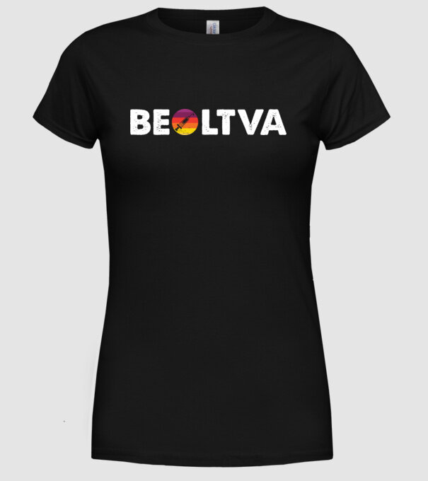 Beoltva retro minta fekete pólón