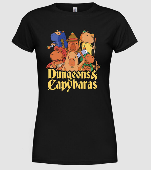 Dungeons and Capybaras minta fekete pólón
