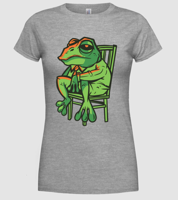Frog minta szürke pólón