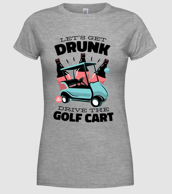 Golf kocsi minta szürke pólón