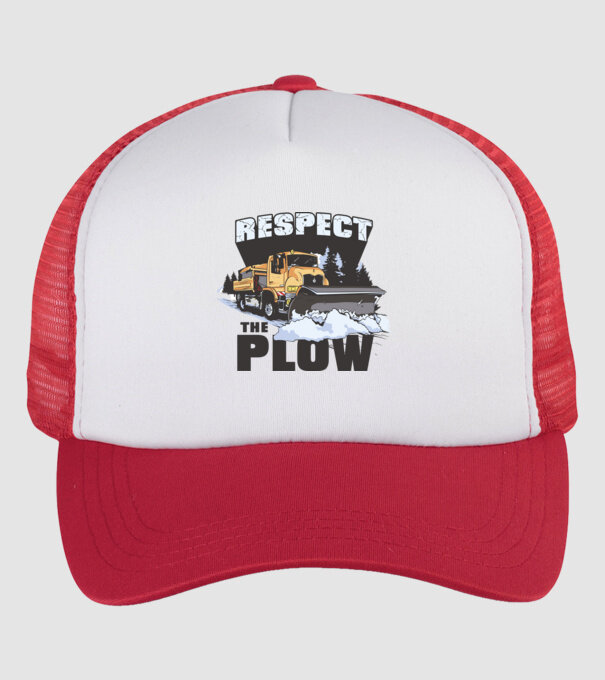 Respect the plow minta fehér/piros pólón