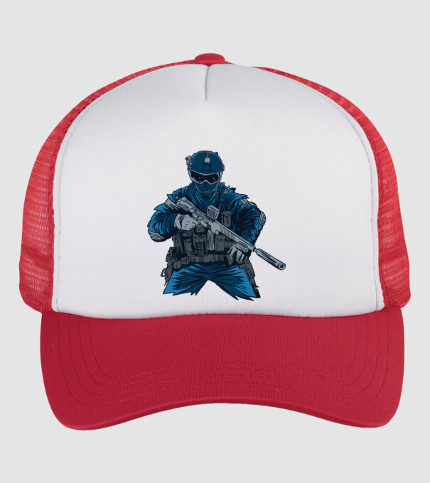 Special Force minta fehér/piros pólón