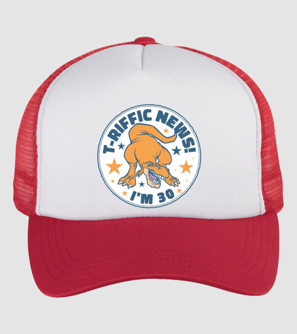 T-rex Terrific news i'm 30 minta fehér/piros pólón