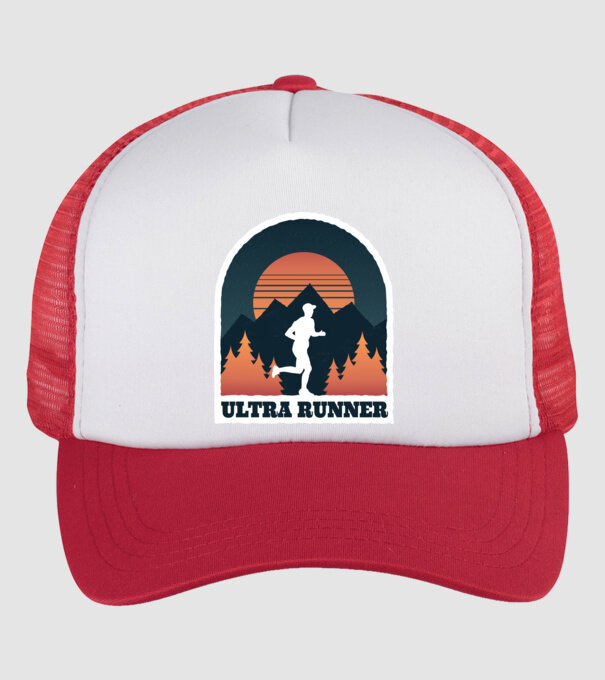 Ultra Runner Futós póló minta fehér/piros pólón