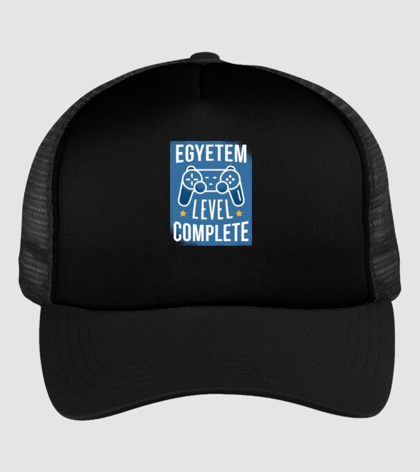 Egyetem level completed minta fekete pólón
