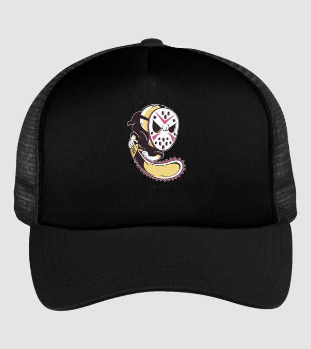 Grim Reaper Jason maszk minta fekete pólón