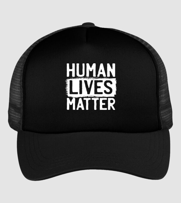Human lives matter minta fekete pólón