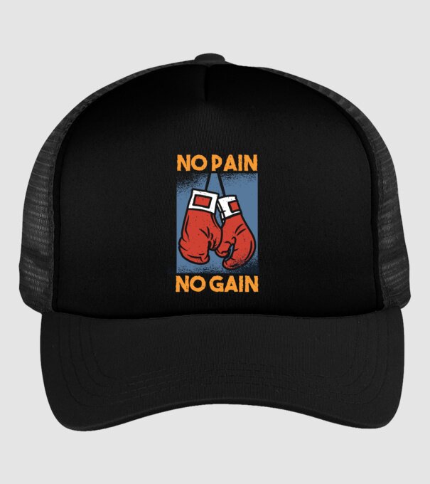 No pain no gain box minta fekete pólón