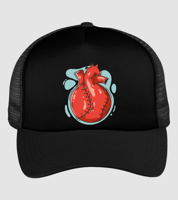 Softball Heart minta fekete pólón