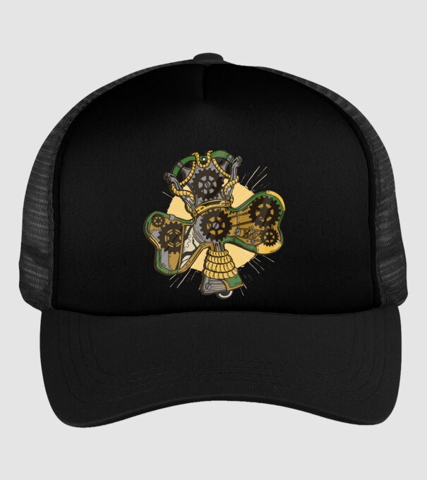 Steampunk lóhere minta fekete pólón