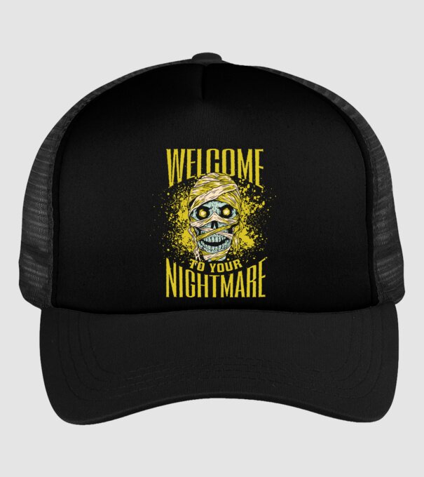 Welcome to your Nightmare Halloween minta fekete pólón