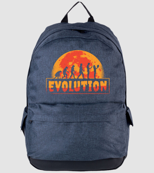 Horror Evolúció minta farmerkék pólón