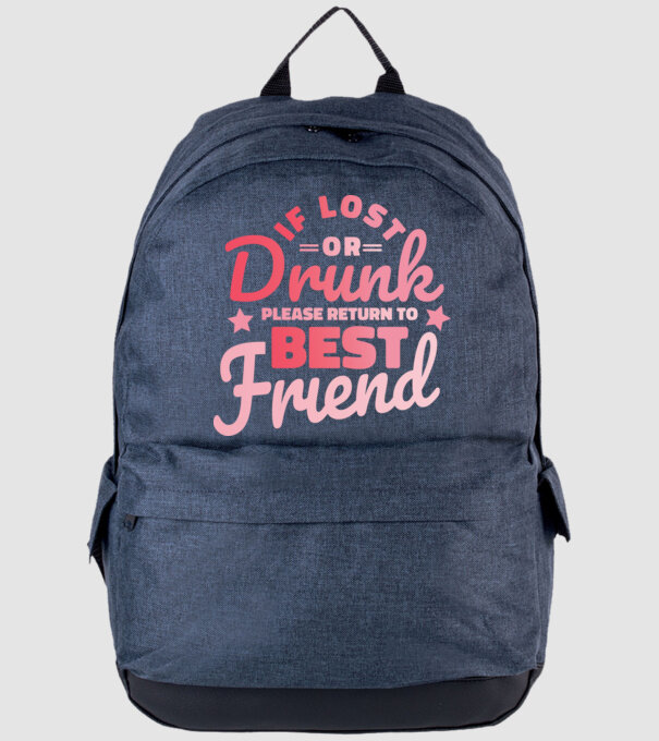 If los or drunk please return to Best Friend minta farmerkék pólón