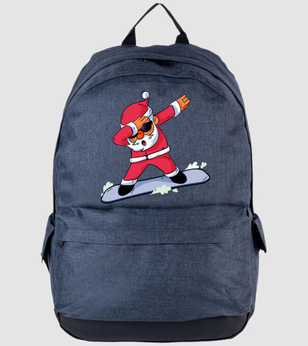Mikulás Snowboard DAB vicces póló minta farmerkék pólón
