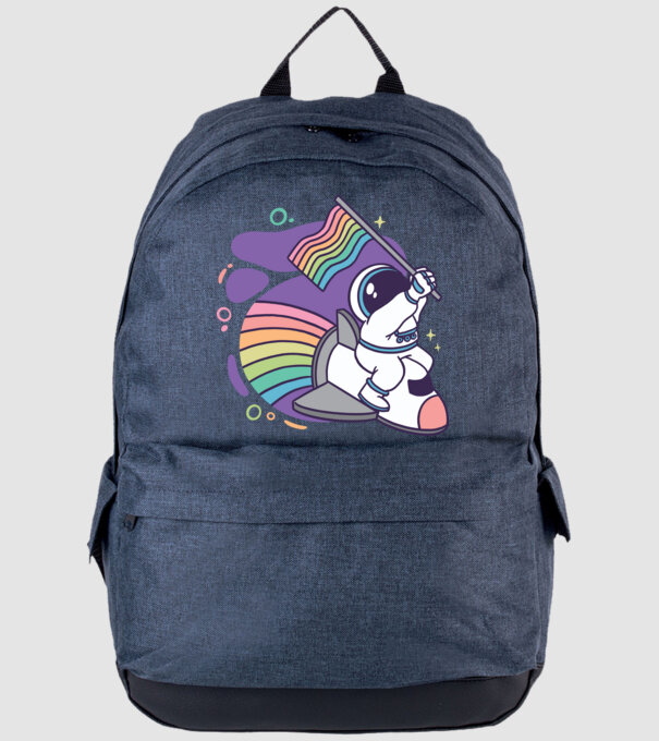 Pride űrhajós minta farmerkék pólón