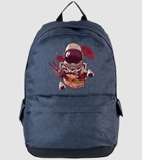 Űrhajós Ramen minta farmerkék pólón