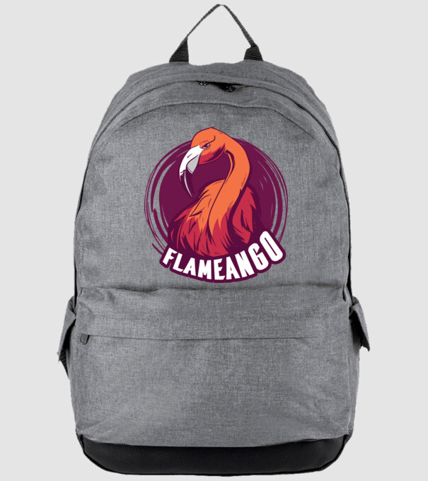 Flamingo minta szürke pólón