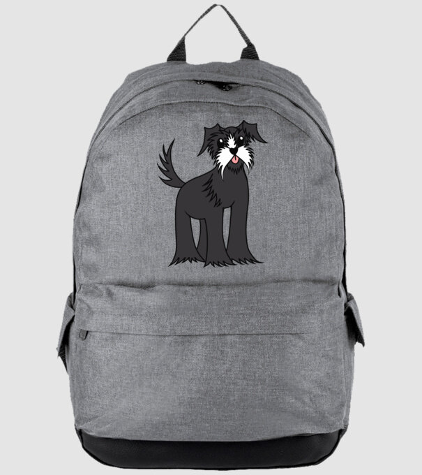 Schnauzer rajz minta szürke pólón