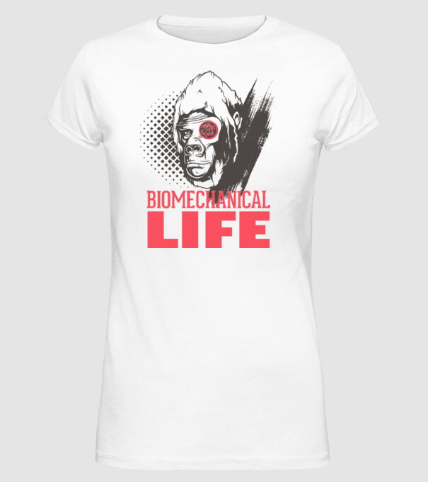 Biomechanical Life 2 minta fehér pólón