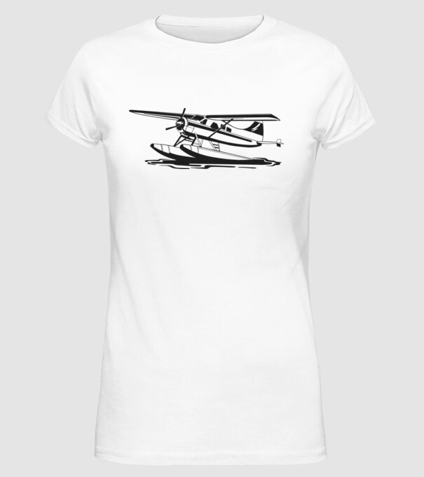 Hydroplane repülő minta fehér pólón