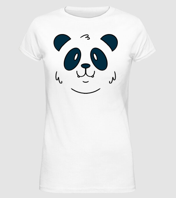 Panda Fej minta fehér pólón