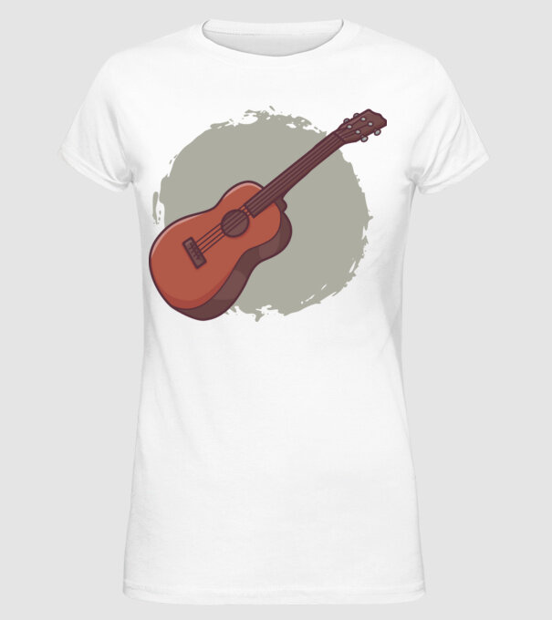 Ukulele minta fehér pólón