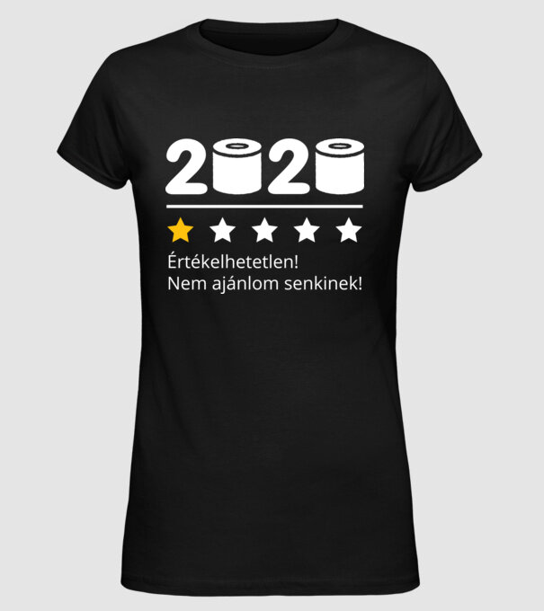 2020 komment - értékelhetetlen minta fekete pólón