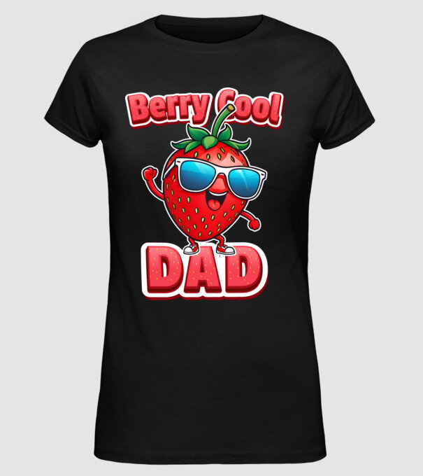 Berry Cool Dad Eper Napszemüvegben minta fekete pólón