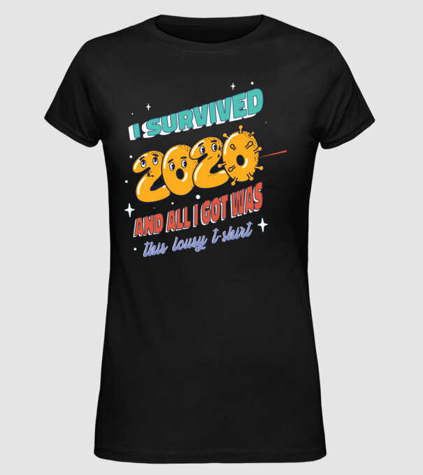 I survived 2020 minta fekete pólón