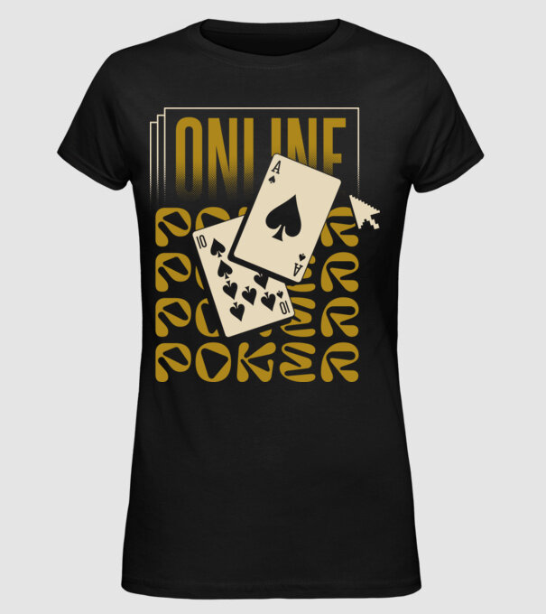 Online Póker minta fekete pólón