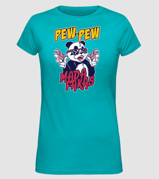 Pew Pew Madafakas Panda minta türkiz pólón