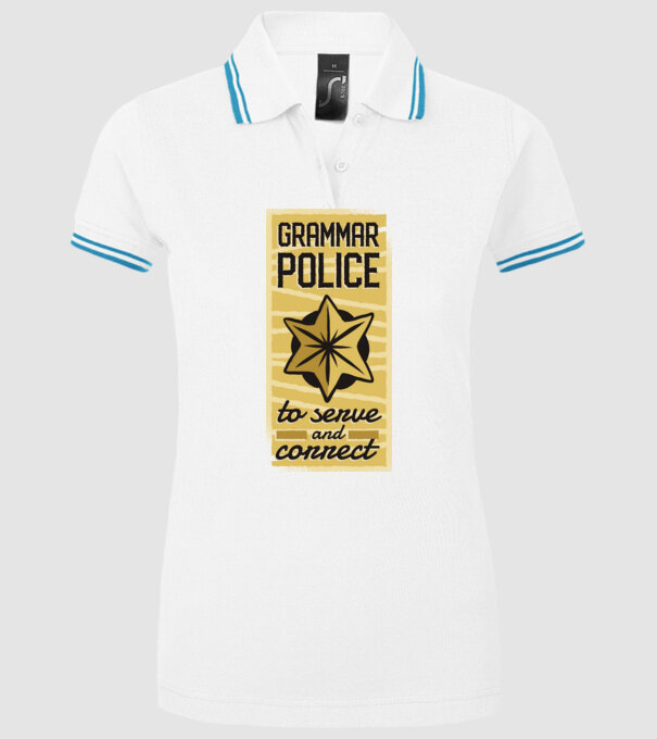 Grammar Police - Nyelvtan Rendőrség minta fehér pólón
