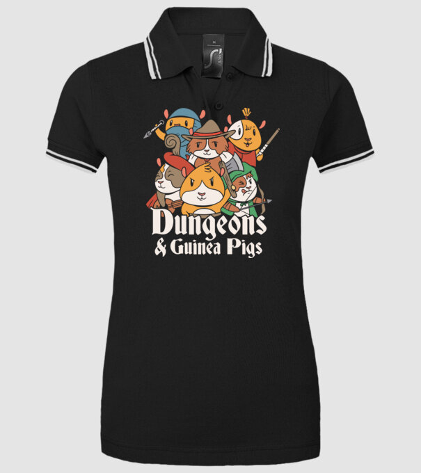 Dungeons And Guinea Pigs minta fekete pólón