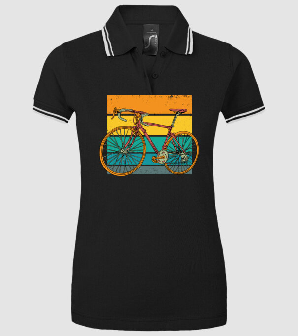 Retro Bicikli minta fekete pólón