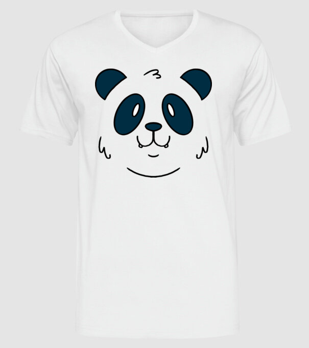 Panda Fej minta fehér pólón