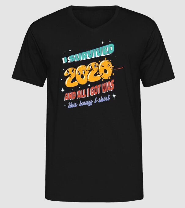I survived 2020 minta fekete pólón