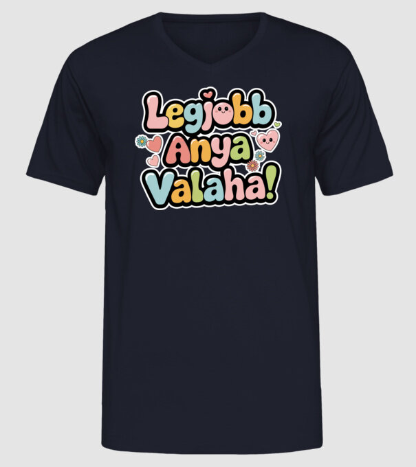 Legjobb Anya valaha minta sötétkék pólón